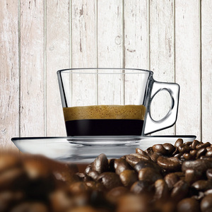 欧式进口帕莎维拉创意咖啡杯碟玻璃麦片咖啡杯带把含碟咖啡杯套装