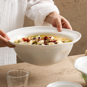 优格花朵水煮酸菜鱼大盆碗深汤碗家用高级感餐具陶瓷面碗饭碗单个