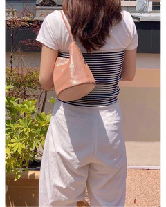 韩国自制包包女2024新款可爱闪闪亮片手提水桶包大容量单肩腋下包
