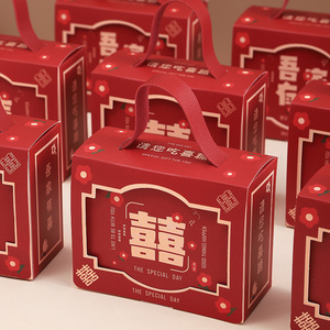 2024年新款中式手提喜糖盒子结婚回礼伴手礼婚礼专用中国风喜糖袋