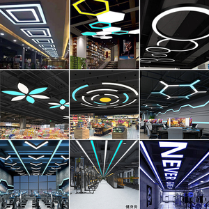 定制led造型灯异形灯具创意办公室健身房网咖台球商场工业风吊灯
