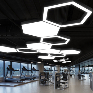 六边形造型吊灯创意led蜂窝灯办公室网咖健身房六角形工业风灯具