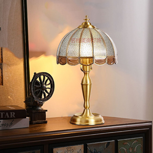 美式台灯卧室床头灯全铜可调光新款客厅欧式纯铜豪华复古床头柜灯