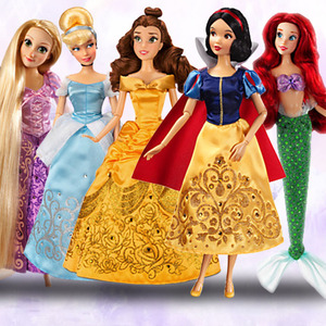 迪士尼Disney2018新款经典公主娃娃人偶公仔女孩玩具艾莎白雪长发