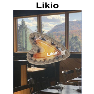 Likio 原创设计绒绒毛线 爱心边夹 甜酷可爱质感一字发夹弹簧鸭嘴