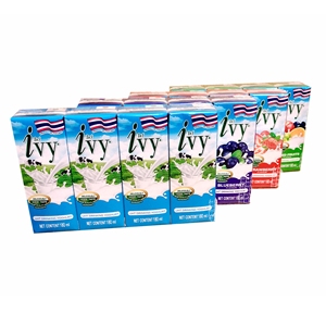 泰国进口 ivy爱薇谊娅水果味酸奶饮料 儿童原味酸乳饮品180ml*8盒