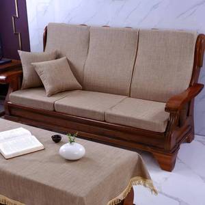 实木沙发垫带靠背中式红木椅垫加厚海棉防滑可拆洗老式联邦椅坐垫