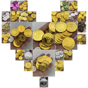 抽奖活动游戏抓假金币装饰品仿真道具塑料钱币儿童玩具配件海盗币