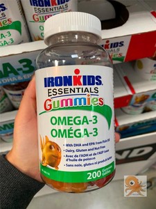 现货 Ironkids小铁人omega-3儿童鱼油软糖深海DHA原装正品200粒