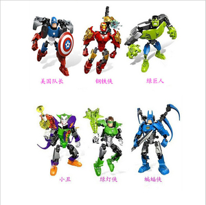 包邮现货英雄工厂玩具拼装积木生化战士合体机器人变形复仇者联盟