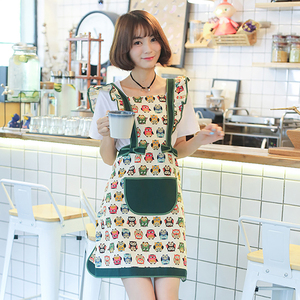 原创围裙女可爱家用厨房清洁服韩版北欧时尚工作服带袖套大人罩衣