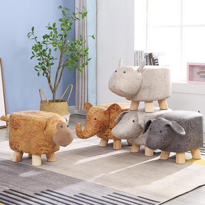 儿童卡通凳创意时尚大象懒人沙发凳网红换鞋凳小凳子实木动物板凳