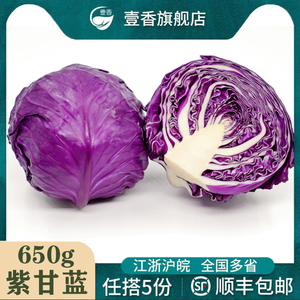壹香 紫甘蓝650g 新鲜紫包菜紫色球生菜红椰菜西餐蔬菜沙拉食材
