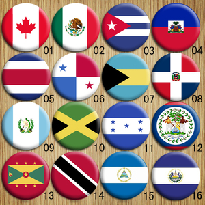 中北美洲加勒比海国家国旗徽章胸针胸牌美国加拿大墨西哥古巴海地
