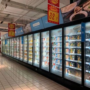 冷冻展示柜风幕陈列水果海鲜饮料冷藏转角玻璃门冰柜风冷超市商用