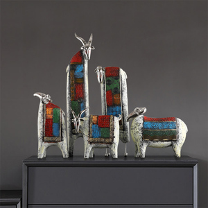 北欧风创意绵羊摆件家居现代简约抽象酒柜婚房摆饰新房客厅装饰品