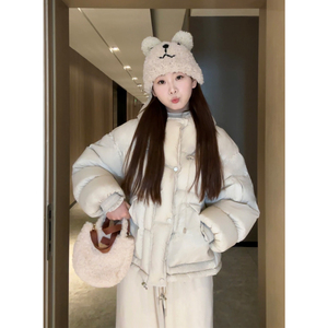 外卖到了【海岛薄雾】面包白鸭绒羽绒服女2023冬季韩系小个子外套