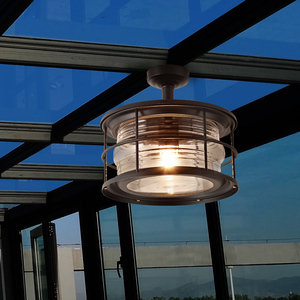 美式阳光房专用灯户外吸顶灯玻璃雨棚顶灯室外防水庭院灯阳台吊灯