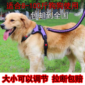 萨摩耶牵引绳大型犬可调节背心式训犬绳小型中型遛狗项圈马犬狗绳