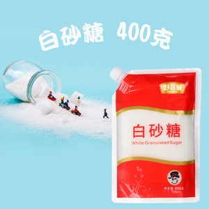 舒可曼白砂糖400g袋盖设计碳化糖烘焙糖浆糖水细白糖冲饮调味