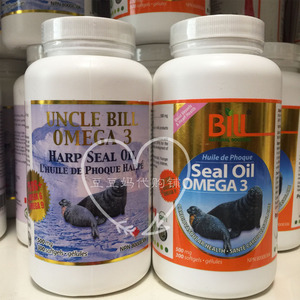 现货加拿大康加美BILL海豹油胶囊300粒500mg Omega-3心脑血管健康