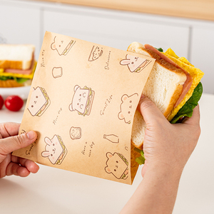 英国三明治包装纸袋三角手抓煎饼鸡蛋汉堡肉夹馍早餐防油盒食品级