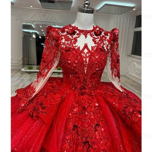 红色主婚纱礼服2024新款新娘大拖尾中国风重工小个子出门纱长袖女
