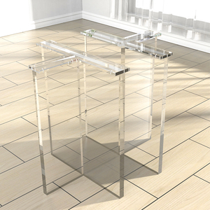 高透明亚克力板桌子腿定制餐桌脚大板实木岩板书桌腿支架水晶茶几
