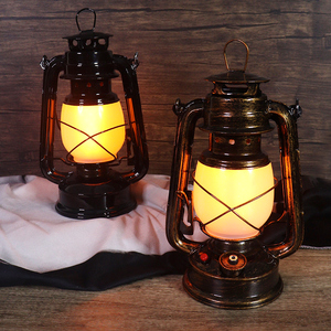 充电led酒吧台灯铁艺复古桌灯创意咖啡厅个性清吧马灯煤油灯夜灯