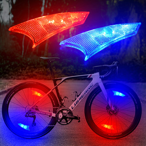 儿童山地自行车轮胎夜骑装备闪光发光辐条车轮轮毂氛围反光荧光灯