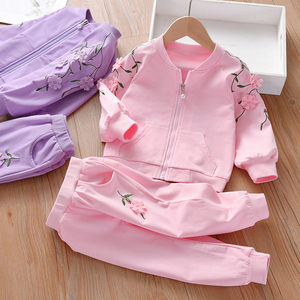 女童秋装套装2024新款洋气时髦童装韩版运动春秋款纯棉儿童两件套