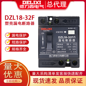 德力西漏电开关DZL18-32F家用保护器32A漏保20A总闸开关2P老款