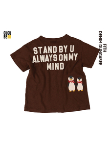 ■ 日潮 DENIM DUNGAREE 24春夏D4儿童企鹅贴布印花短袖T恤