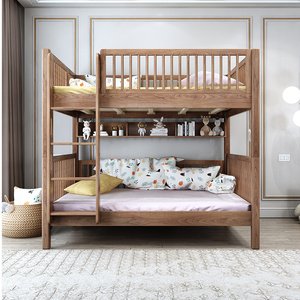 实木上下铺双层床儿童子母床小户型上下同宽姐弟1米5宽一床变两床