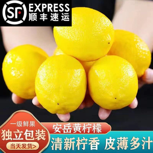 正宗四川安岳黄柠檬奶茶店专用新鲜水果商用一级皮薄多汁整箱10斤