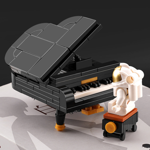 中国积木moc迷你小钢琴桌面摆件乐器模型diy拼装玩具男女孩子礼物