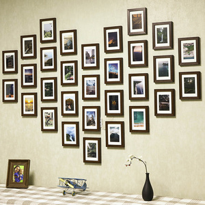 爱心创意相框组合照片墙企业员工客户学生文化案例背景墙面装饰品