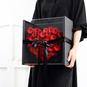亚克力透明天心盒33支玫瑰花盒鲜花包装礼盒花店用品花艺包装材料