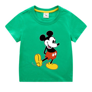 米老鼠t恤夏男童女童儿童短袖纯棉童装宝宝半袖米奇婴儿绿色衣服