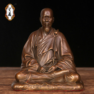 觉藏 宣化上人铜像摆件 铜禅宗大德法师像居家工艺摆放铜品