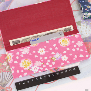 可放口罩日本制花友禅长款布钱包财布票夹 樱花图案 男用女用皆可