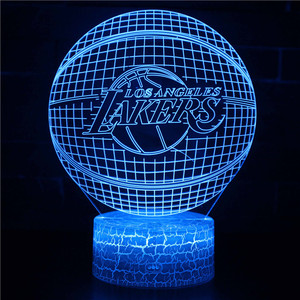 NBA篮球队标充电小夜灯3DLED立体创意台灯父亲节男生男友礼品灯