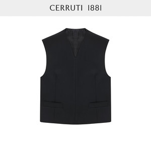 CERRUTI 1881男装商务时尚背心纯羊毛正装修身西服马甲C3848EO021