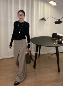 呦妮姐姐 韩国东大门女装代购一片式设计感休闲裤西裤D040208BC57