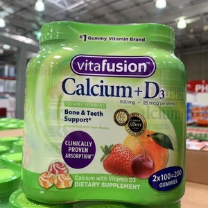 美国原装 Vitafusion 成人软糖钙 美味轻松补钙100粒*1瓶