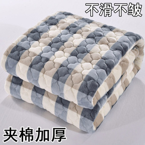 加厚加绒冬季珊瑚绒床单床上铺毛毯铺床双人绒毯子床垫床毯牛奶绒