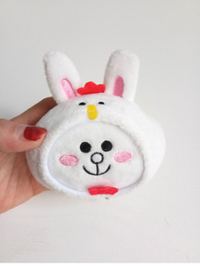 外贸尾单韩国兔子头变装小鸡公仔毛绒玩具玩偶布偶钥匙扣