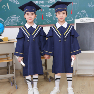 儿童博士服幼儿园学士服套装拍照礼服早教班毕业季服装男女毕业照