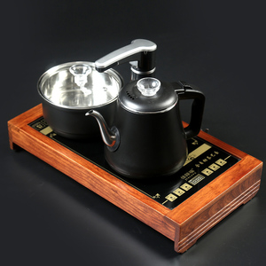 茶具电磁炉架子全自动电热烧水壶支架花梨实木框架嵌入式茶台一体