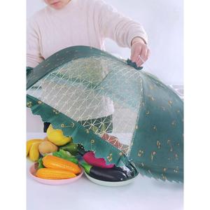防苍蝇餐桌罩可折叠加大盖菜罩加密网纱饭菜罩时尚欧式饭菜防尘罩
